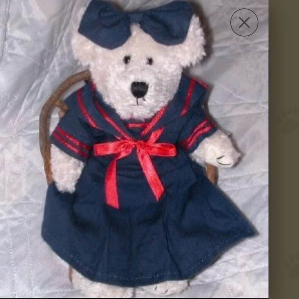 Vintage Retired Buffington Fitzbruin Boyd's White Bear 10" Posable, Sailor Dress